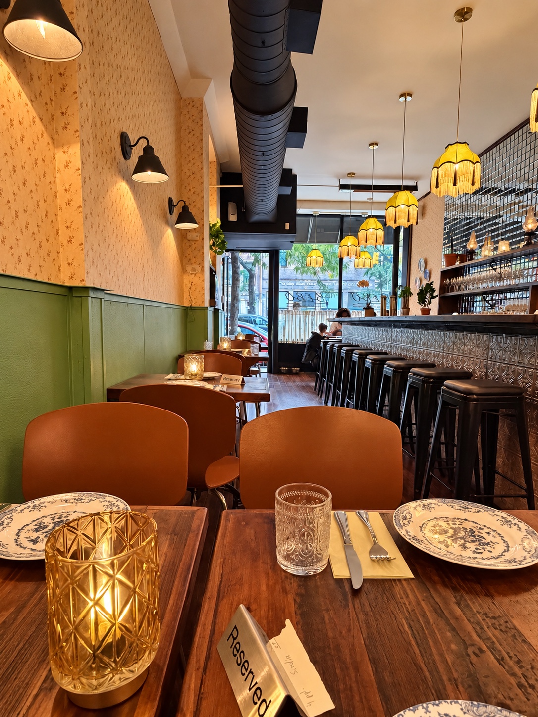 The warm BEBO dining room and bar